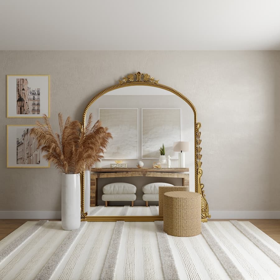 Brushed Brass Arch Mirror